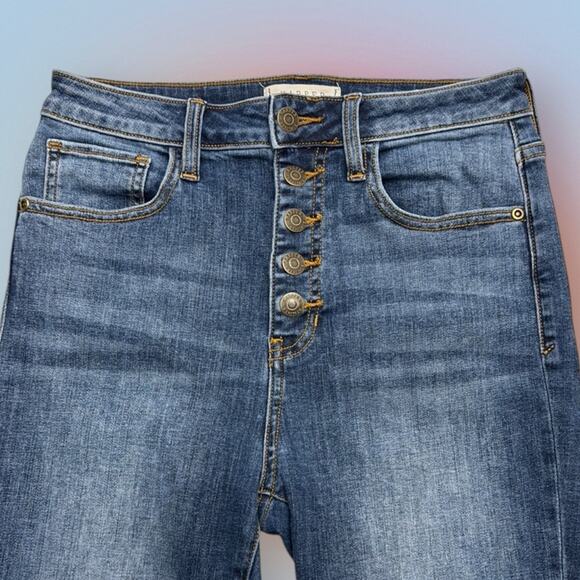 HARPER HERITAGE Women's 26 Button Fly HIGH RISE SKINNY Blue Jeans - Picture 1 of 4